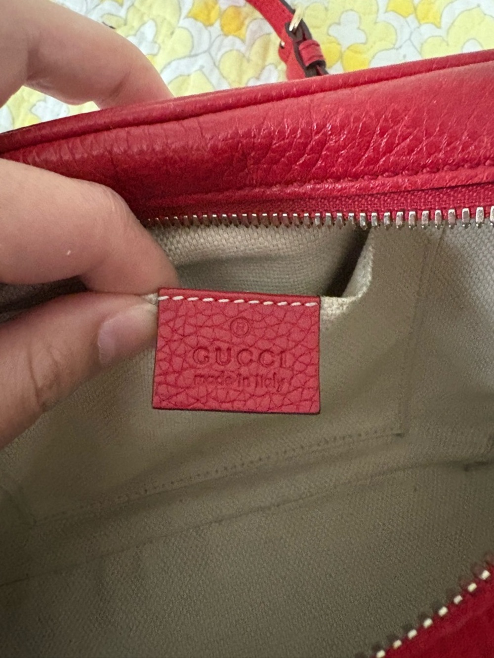 Gucci Red Soho Disco Embossed GG Leather Crossbody with Tassel - Picture 10 of 16